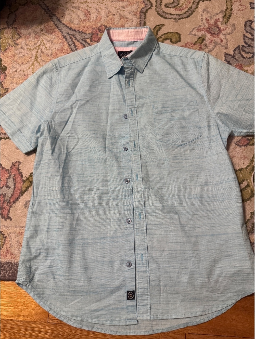 Men’s cotton light blue button up